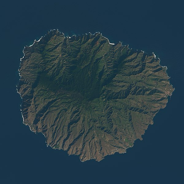 vista aerea de la isla de la gomera